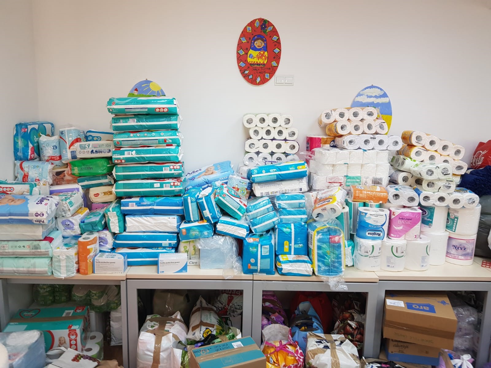 Part of the donations collected by TRIGO employees in Eastern Europe.