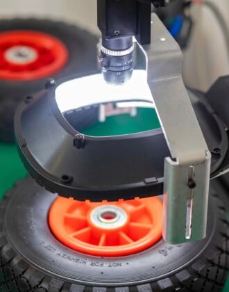Spark, automated optical inspection solution analyzing a wheel