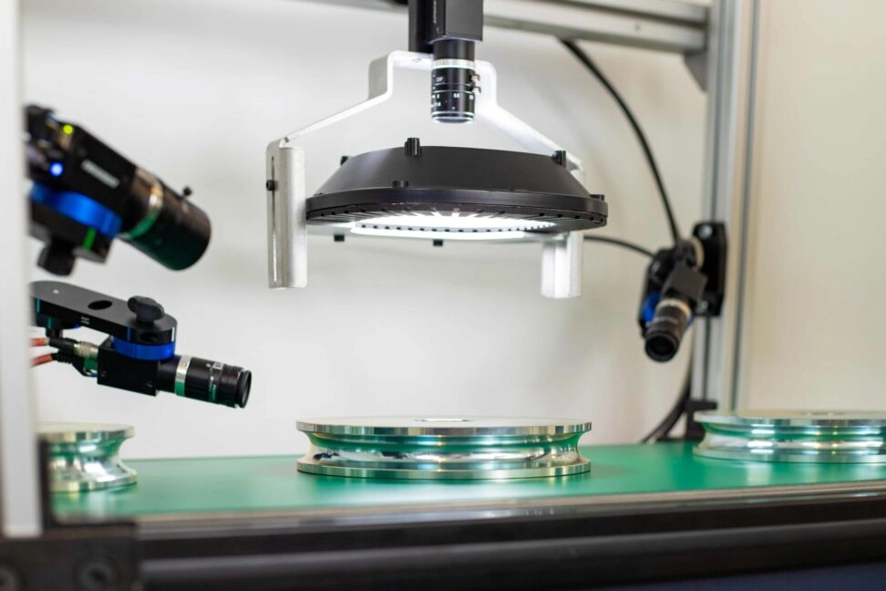 Spark Muti-View Automated Optical Inspection, powered by AI inspecting metal parts